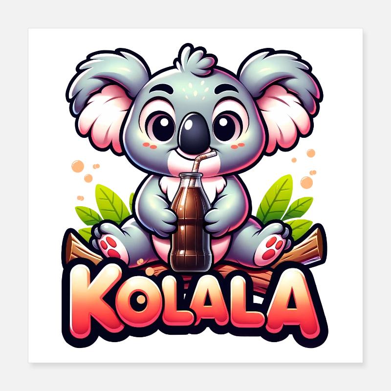 Kolala - Jeu de mots Koala mignon avec Poster 40 x 40 cm