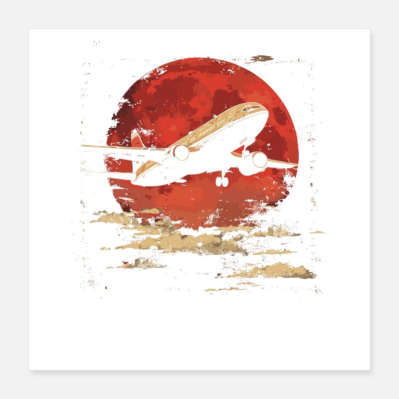 Airplane Vaporwave Poster 16" x 16" (40x40 cm)