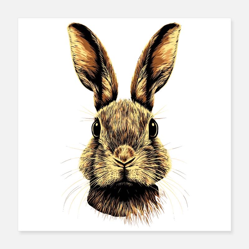 Bunny Rabbit Lover Hare Bunny Cute Bunnies Poster 16" x 16" (40x40 cm)