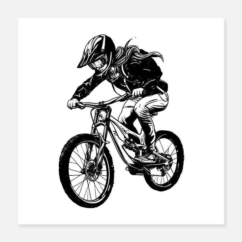 Mountain biker Poster 16" x 16" (40x40 cm)