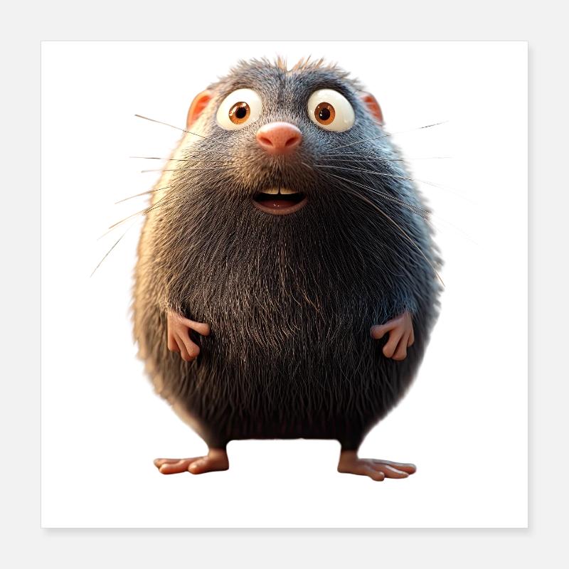 Mole with Sunglasses Love Cute Moles Poster 16" x 16" (40x40 cm)