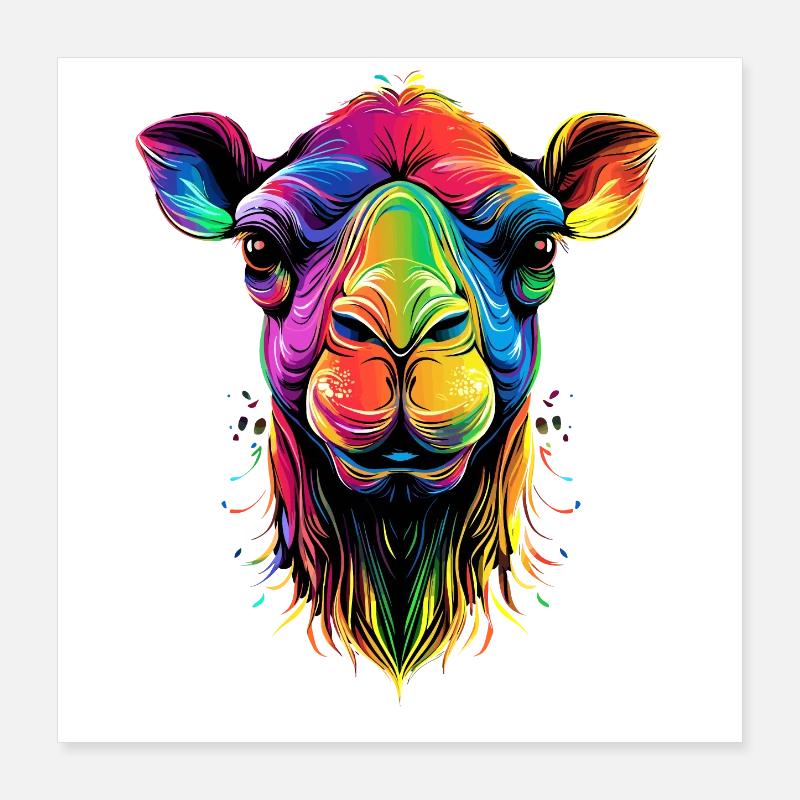Camel Dromedary Bactrian Camel Gift Camels Poster 16" x 16" (40x40 cm)