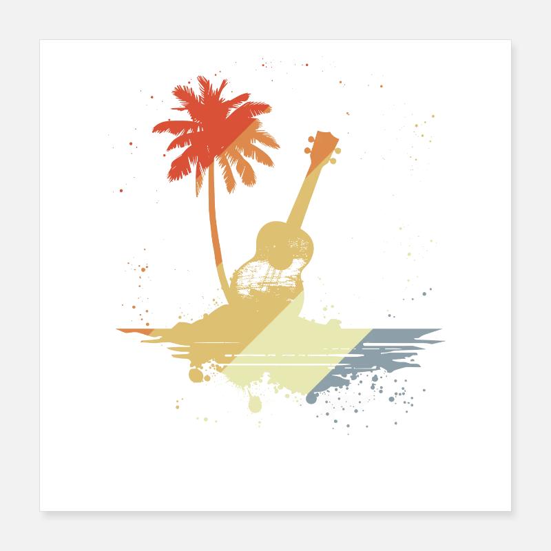 Ukulélé Style Rétro Poster 40 x 40 cm