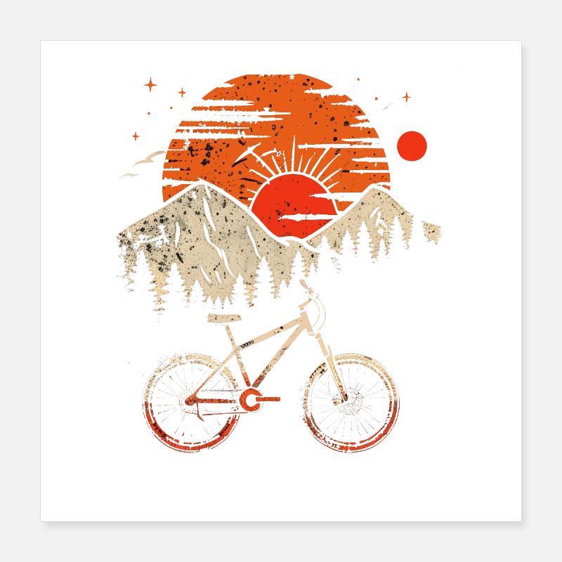 VTT style rétro Poster 40 x 40 cm