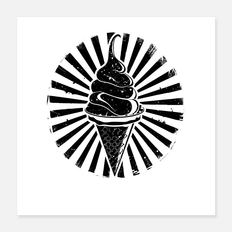 Cornet de crème glacée Poster 40 x 40 cm
