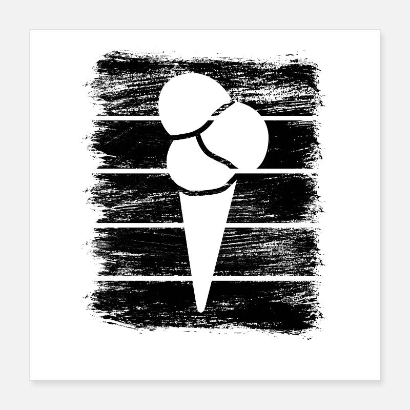 Cornet de crème glacée Poster 40 x 40 cm
