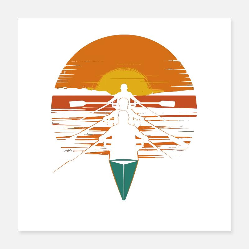 Rowing Portrait Poster 16" x 16" (40x40 cm)