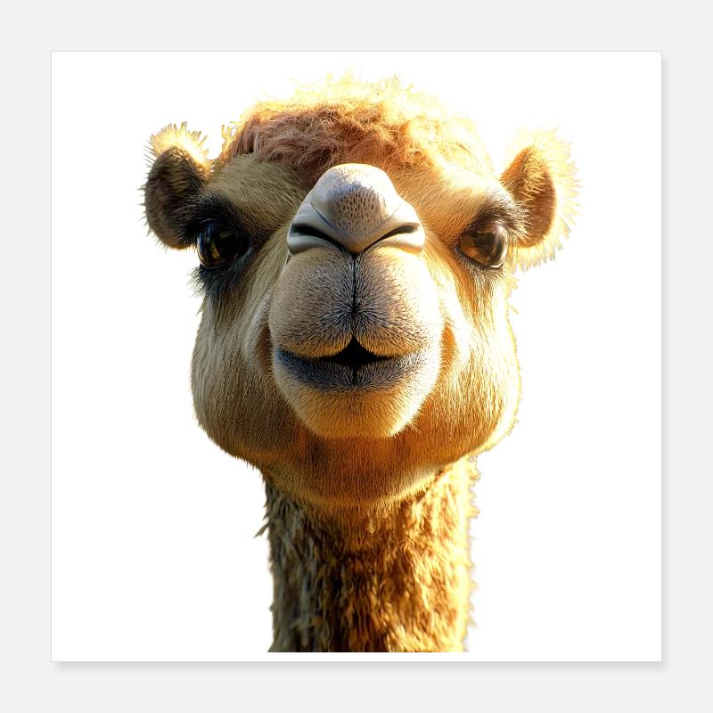 Camel Dromedary Bactrian Camel Gift Camels Poster 16" x 16" (40x40 cm)