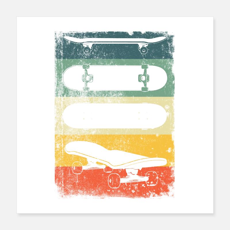Skateboard Retro Poster 40x40 cm