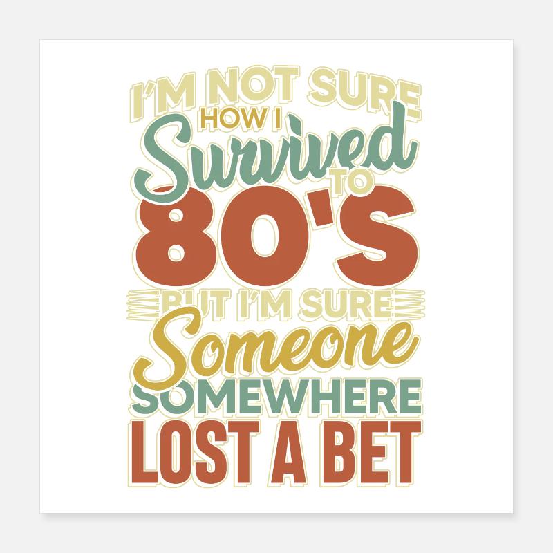I m not sure how i survived to 80 s Poster 40x40 cm