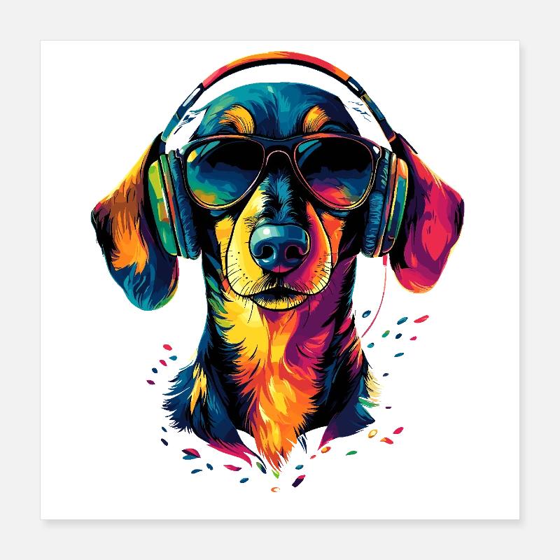 Teckel, Teckel, Teckel miniature, Dachshund Club, Teckel Poster 40 x 40 cm