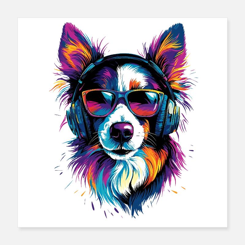 border collie chien amant chiot mignon collies Poster 40 x 40 cm