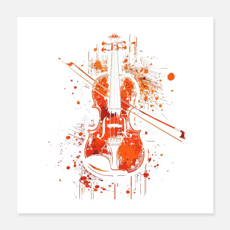 Violin Graphics Poster 16" x 16" (40x40 cm)
