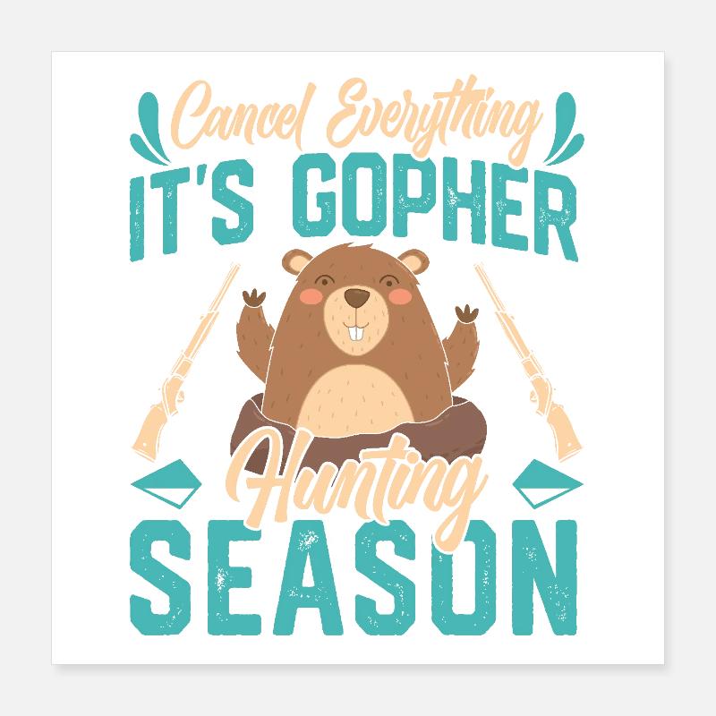 Marmotte, Chasseur, Chasse Poster 40 x 40 cm