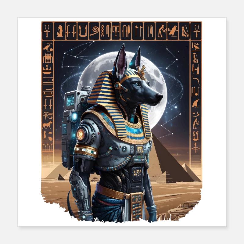 Ancien Anubis Astronaute Sci-Fi Design Poster 40 x 40 cm