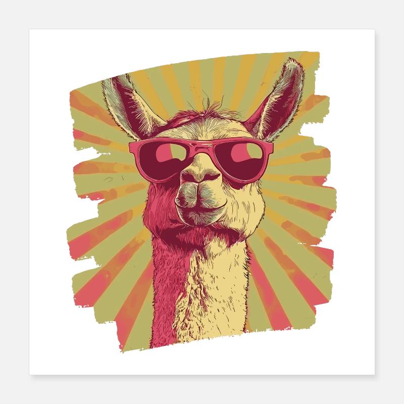 Alpaka Poster 40x40 cm