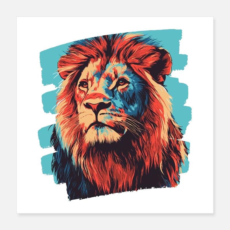 Löwe Retro Poster 40x40 cm