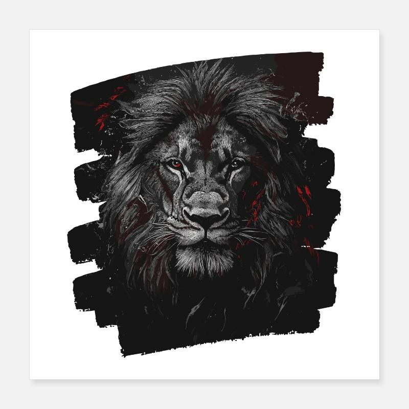 Löwe Retro Poster 40x40 cm