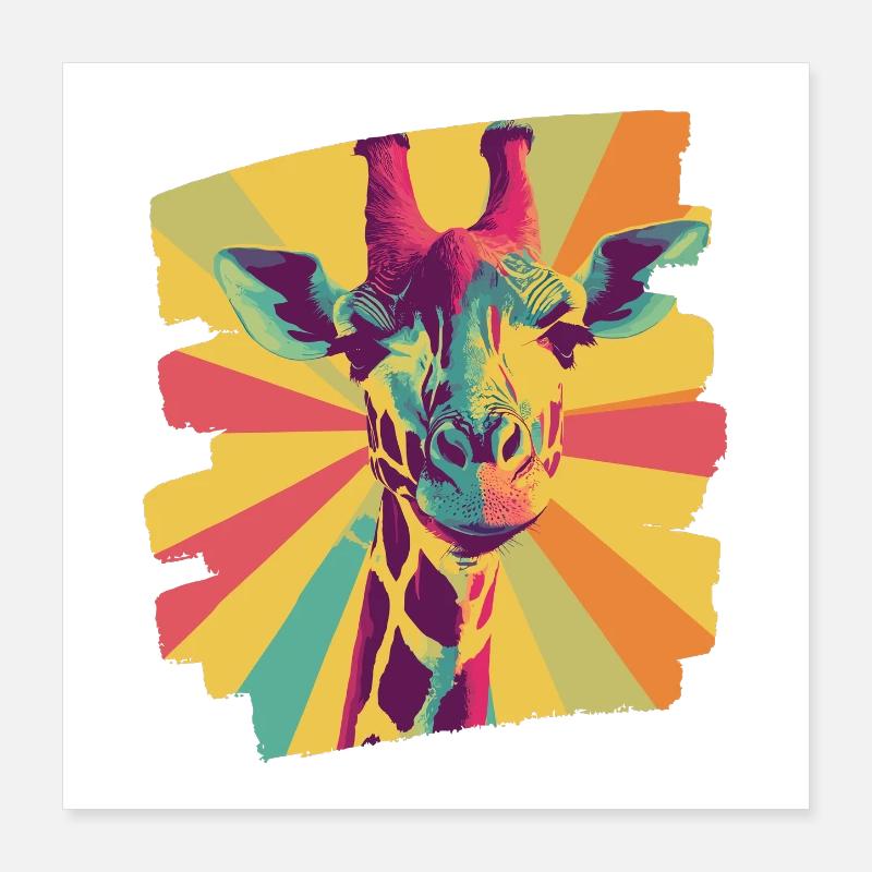 Giraffe Poster 40x40 cm