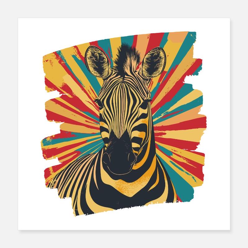 Zebra Poster 40x40 cm