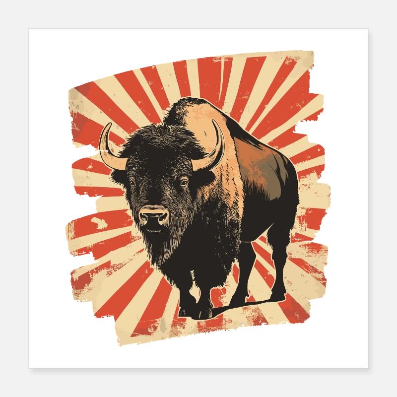Bison Poster 40 x 40 cm