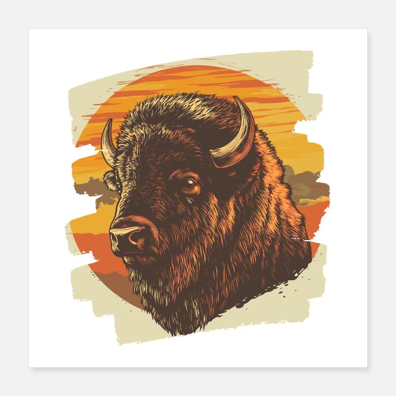Bison Poster 40 x 40 cm