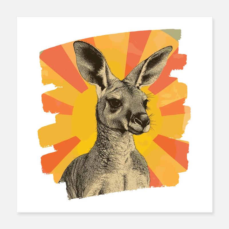 Kangourou Poster 40 x 40 cm