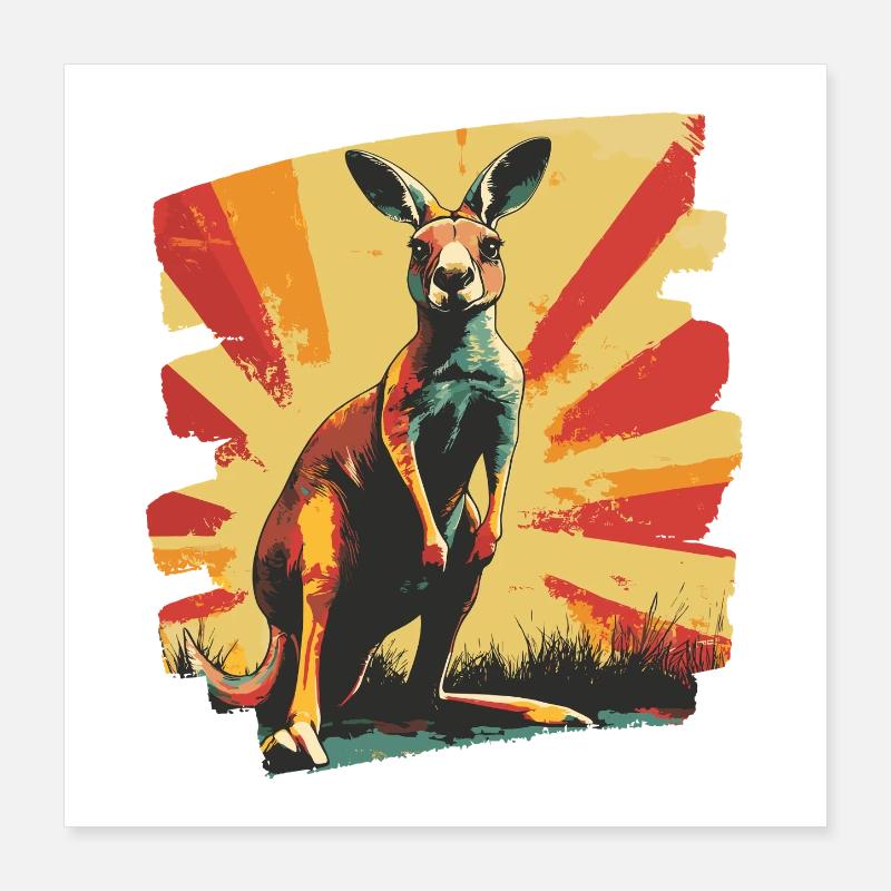 Känguru Poster 40x40 cm