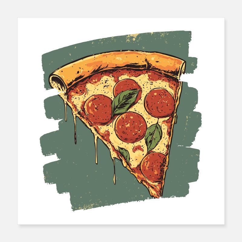 Pizza Rétro Poster 40 x 40 cm