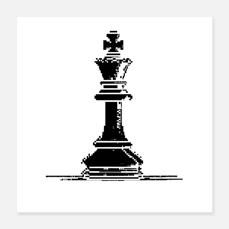 Pièce d’échecs pixel graphique Poster 40 x 40 cm