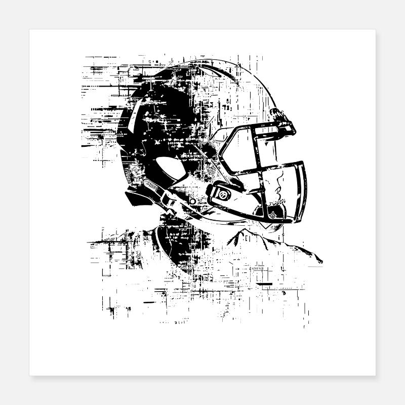 Football Helm Poster 40x40 cm