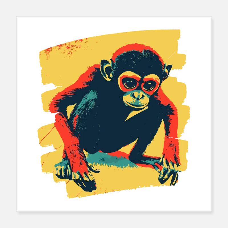 Monkey Poster 16" x 16" (40x40 cm)