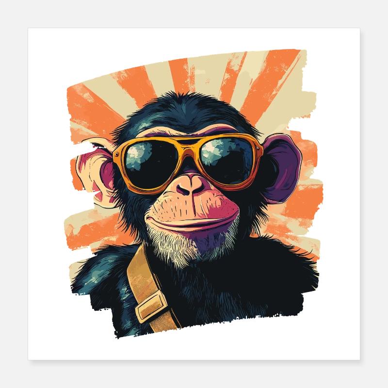 Monkey Poster 16" x 16" (40x40 cm)