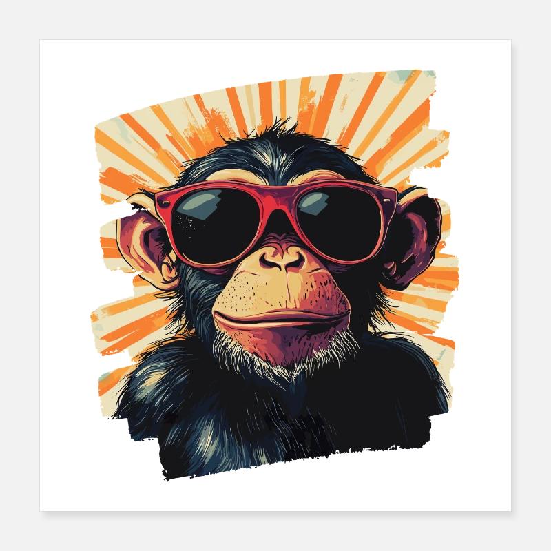 Singe Poster 40 x 40 cm