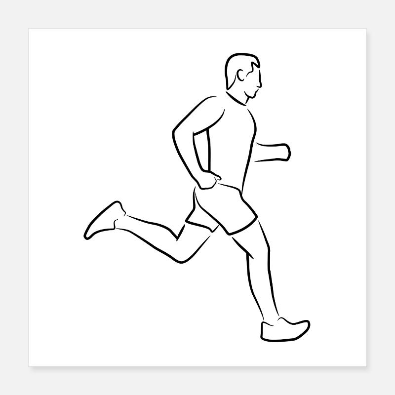 Runner Boy Poster 16" x 16" (40x40 cm)