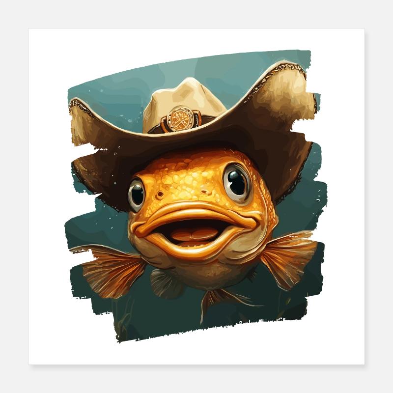 Pêche au Texas Poster 40 x 40 cm