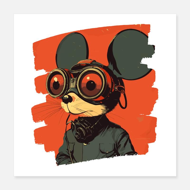 Mouse Retro Poster 16" x 16" (40x40 cm)