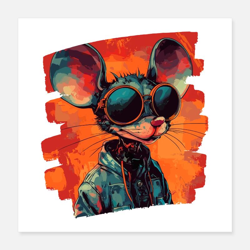 Maus Retro Poster 40x40 cm