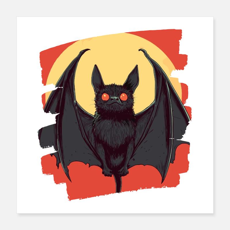 Fledermaus Retro Poster 40x40 cm