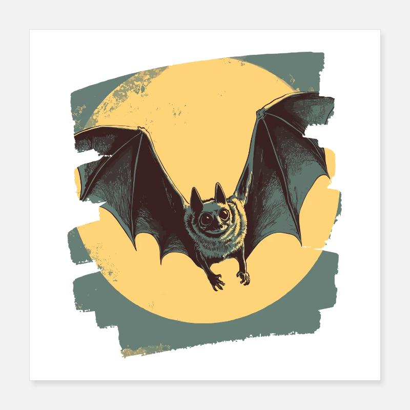 Fledermaus Retro Poster 40x40 cm