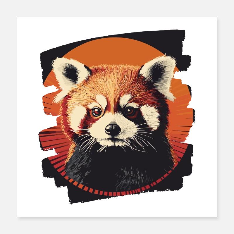 Roter Panda Retro Poster 40x40 cm
