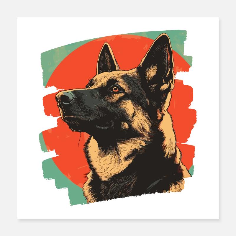 Schäferhund Poster 40x40 cm