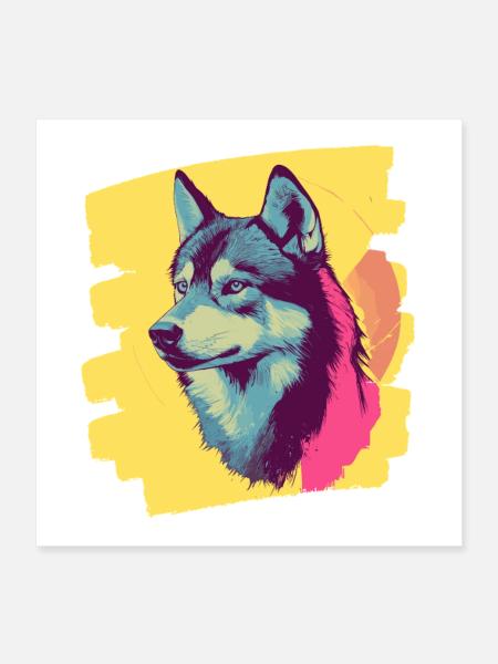 Husky - Poster 16" x 16" (40x40 cm) - white - Front