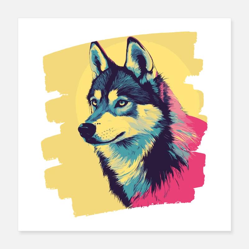 Husky Poster 16" x 16" (40x40 cm)