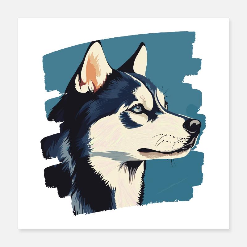 Husky Poster 16" x 16" (40x40 cm)