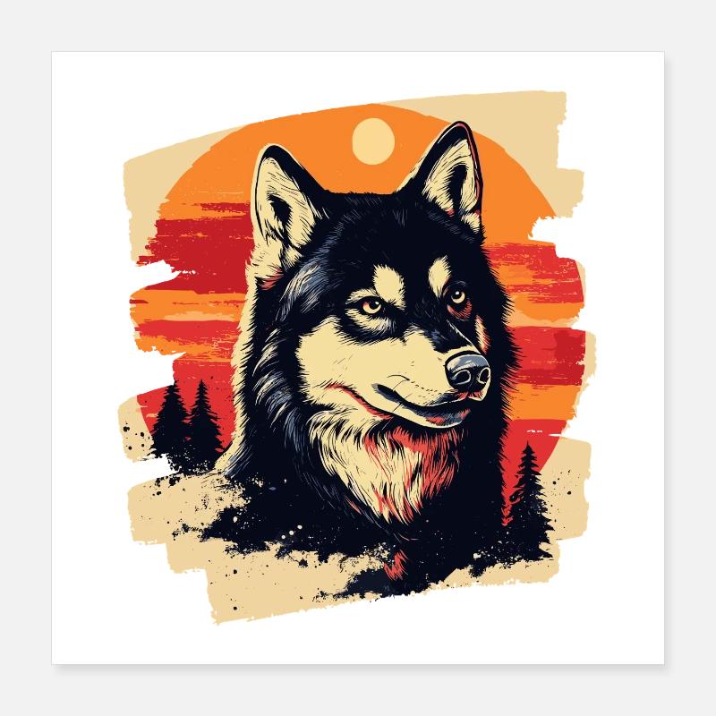 Husky Poster 40x40 cm
