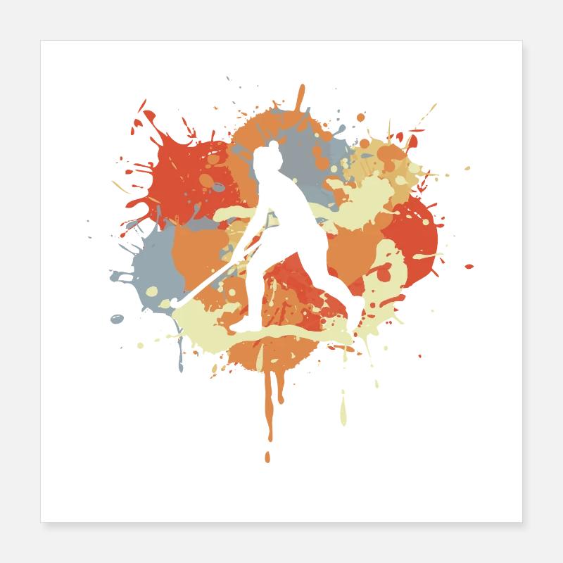 Hockey Player Drawing Poster 16" x 16" (40x40 cm)