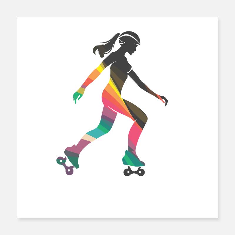 Roller skating girl Poster 16" x 16" (40x40 cm)