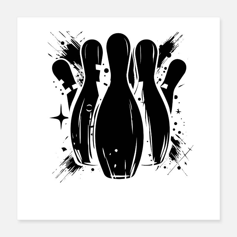 Dessin de bowling Poster 40 x 40 cm