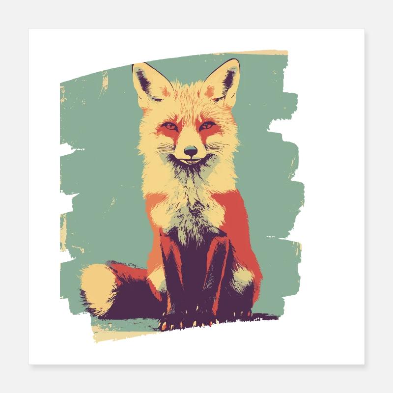 Fuchs Retro Poster 40x40 cm